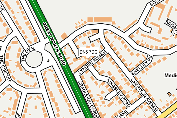 DN6 7DG map - OS OpenMap – Local (Ordnance Survey)