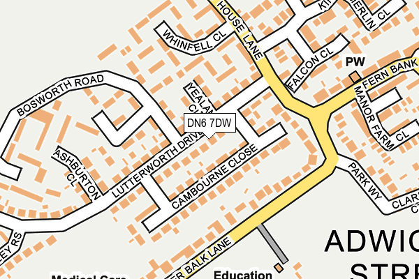 DN6 7DW map - OS OpenMap – Local (Ordnance Survey)