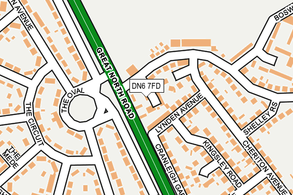 DN6 7FD map - OS OpenMap – Local (Ordnance Survey)