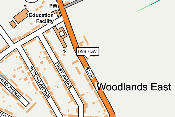 DN6 7QW map - OS OpenMap – Local (Ordnance Survey)