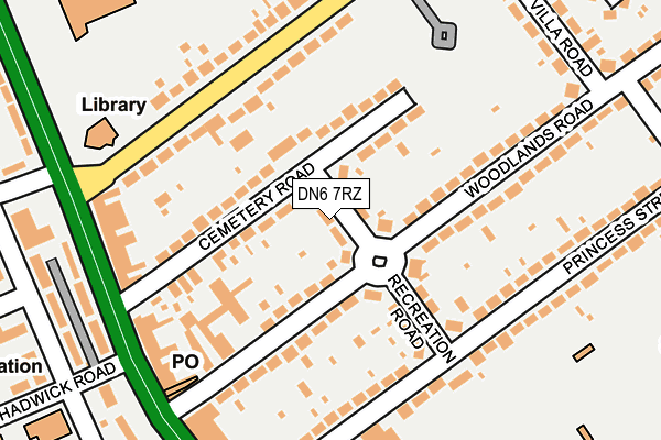 DN6 7RZ map - OS OpenMap – Local (Ordnance Survey)