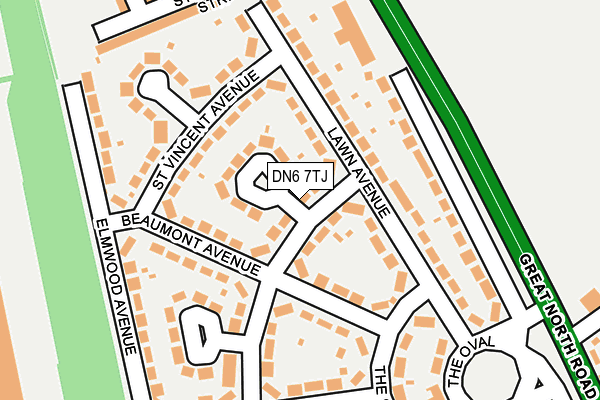 DN6 7TJ map - OS OpenMap – Local (Ordnance Survey)