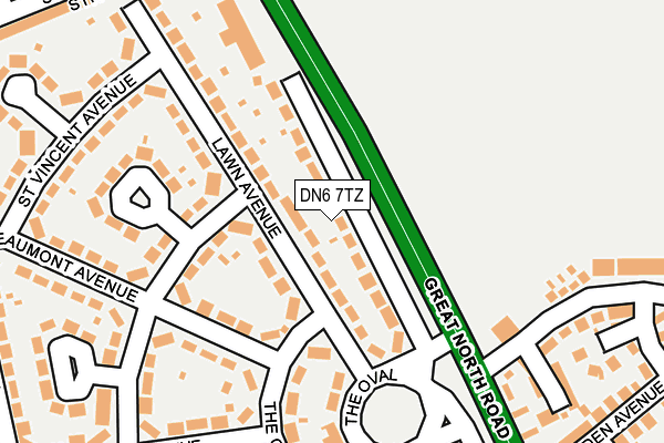 DN6 7TZ map - OS OpenMap – Local (Ordnance Survey)