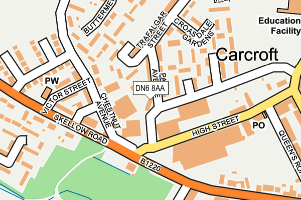 DN6 8AA map - OS OpenMap – Local (Ordnance Survey)