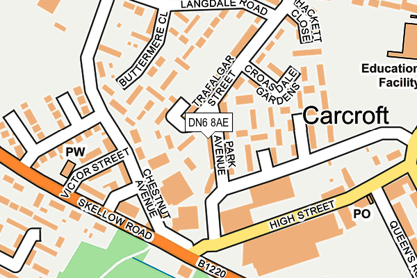 DN6 8AE map - OS OpenMap – Local (Ordnance Survey)