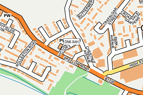 DN6 8AH map - OS OpenMap – Local (Ordnance Survey)