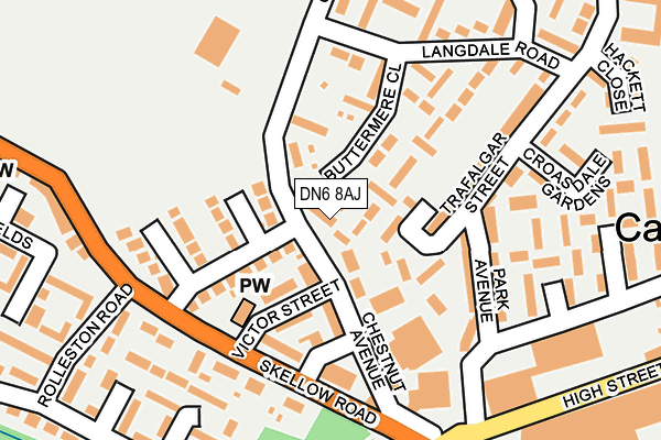 DN6 8AJ map - OS OpenMap – Local (Ordnance Survey)
