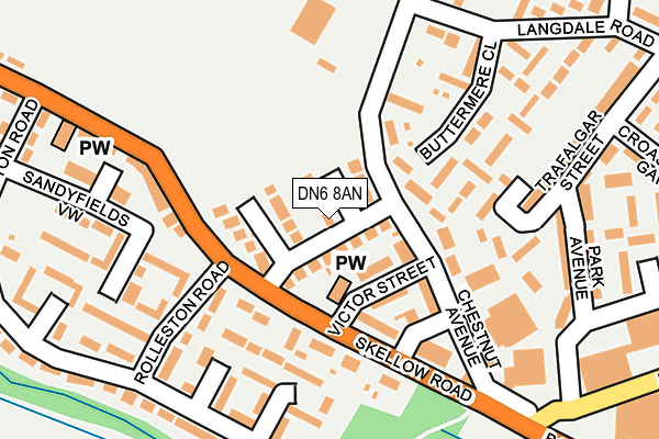 DN6 8AN map - OS OpenMap – Local (Ordnance Survey)