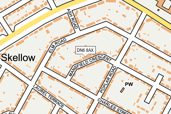 DN6 8AX map - OS OpenMap – Local (Ordnance Survey)