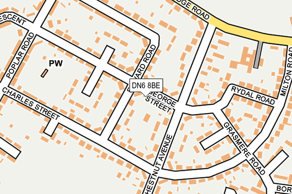 DN6 8BE map - OS OpenMap – Local (Ordnance Survey)