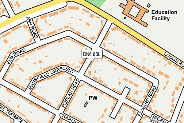 DN6 8BL map - OS OpenMap – Local (Ordnance Survey)