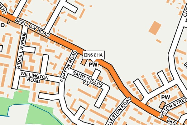 DN6 8HA map - OS OpenMap – Local (Ordnance Survey)