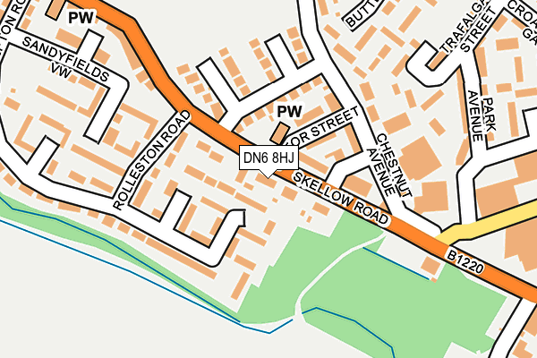 DN6 8HJ map - OS OpenMap – Local (Ordnance Survey)