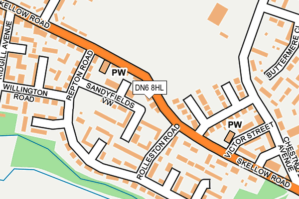 DN6 8HL map - OS OpenMap – Local (Ordnance Survey)