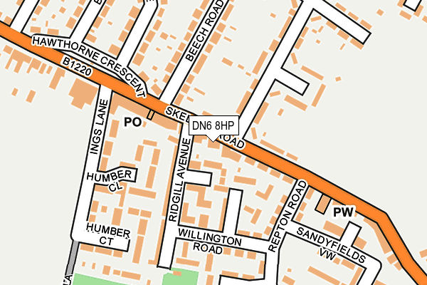 DN6 8HP map - OS OpenMap – Local (Ordnance Survey)