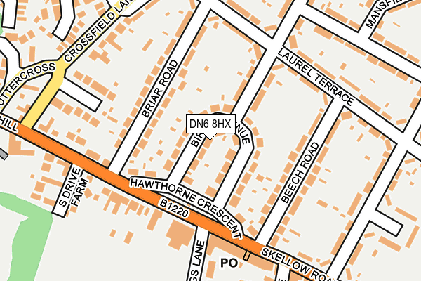 DN6 8HX map - OS OpenMap – Local (Ordnance Survey)
