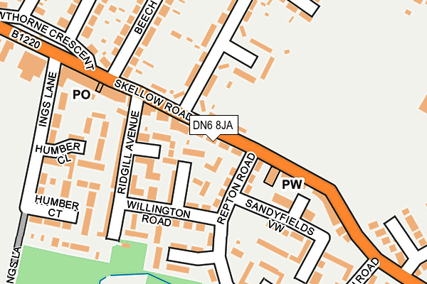 DN6 8JA map - OS OpenMap – Local (Ordnance Survey)