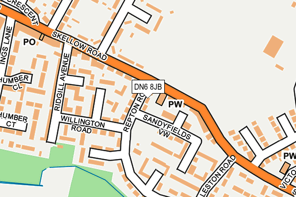 DN6 8JB map - OS OpenMap – Local (Ordnance Survey)