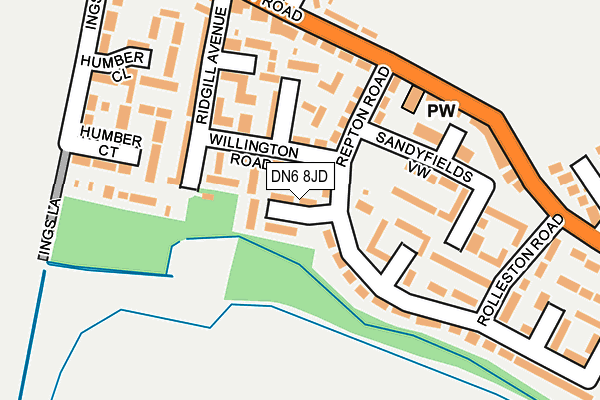 DN6 8JD map - OS OpenMap – Local (Ordnance Survey)