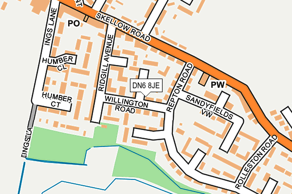 DN6 8JE map - OS OpenMap – Local (Ordnance Survey)