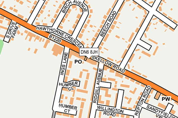 DN6 8JH map - OS OpenMap – Local (Ordnance Survey)