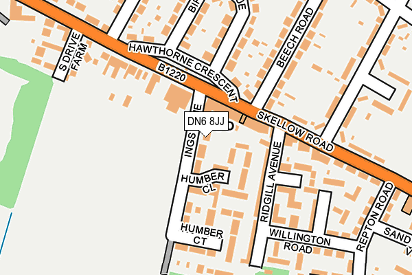 DN6 8JJ map - OS OpenMap – Local (Ordnance Survey)