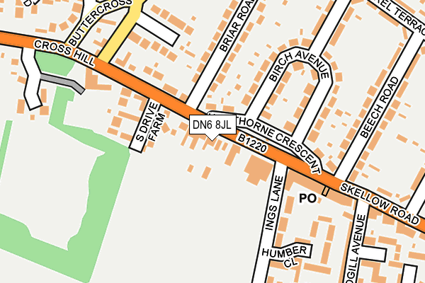 DN6 8JL map - OS OpenMap – Local (Ordnance Survey)