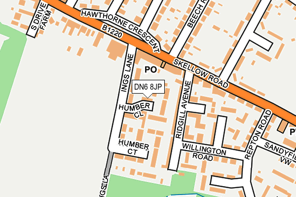 DN6 8JP map - OS OpenMap – Local (Ordnance Survey)