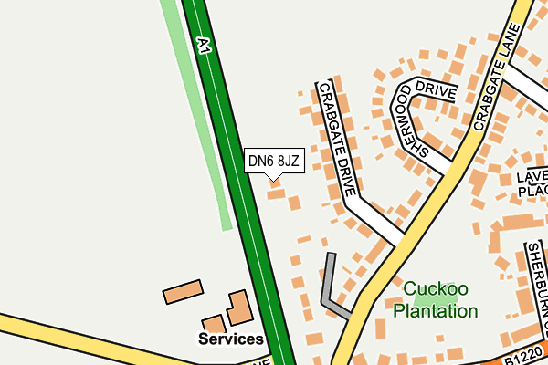 DN6 8JZ map - OS OpenMap – Local (Ordnance Survey)