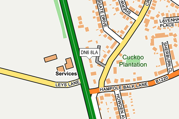 DN6 8LA map - OS OpenMap – Local (Ordnance Survey)