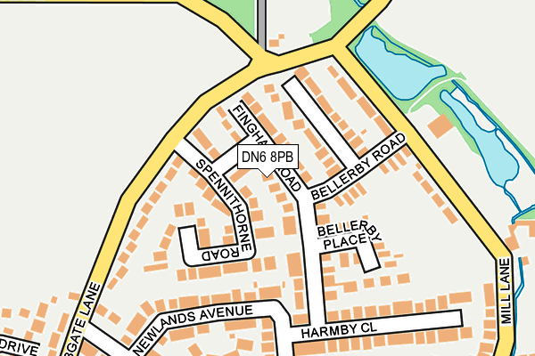 DN6 8PB map - OS OpenMap – Local (Ordnance Survey)