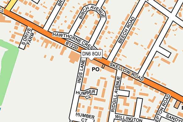 DN6 8QU map - OS OpenMap – Local (Ordnance Survey)