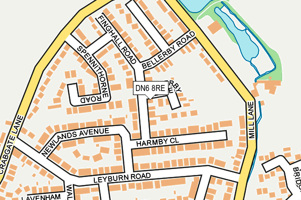 DN6 8RE map - OS OpenMap – Local (Ordnance Survey)