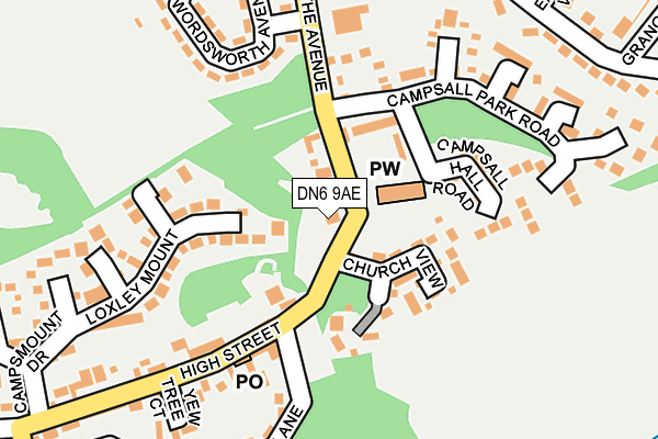 DN6 9AE map - OS OpenMap – Local (Ordnance Survey)