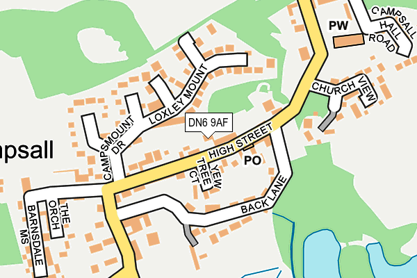 DN6 9AF map - OS OpenMap – Local (Ordnance Survey)