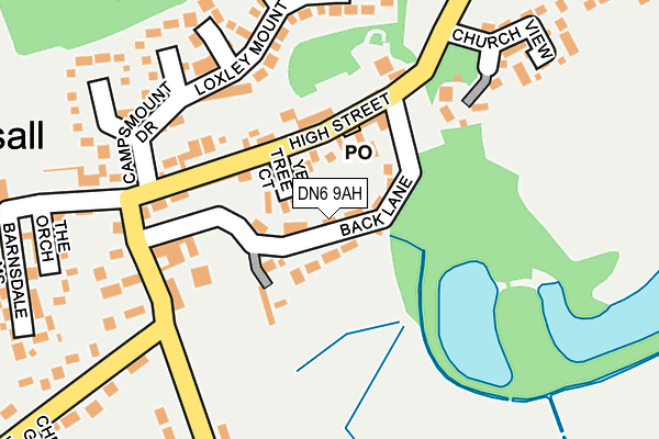 DN6 9AH map - OS OpenMap – Local (Ordnance Survey)