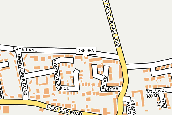 DN6 9EA map - OS OpenMap – Local (Ordnance Survey)