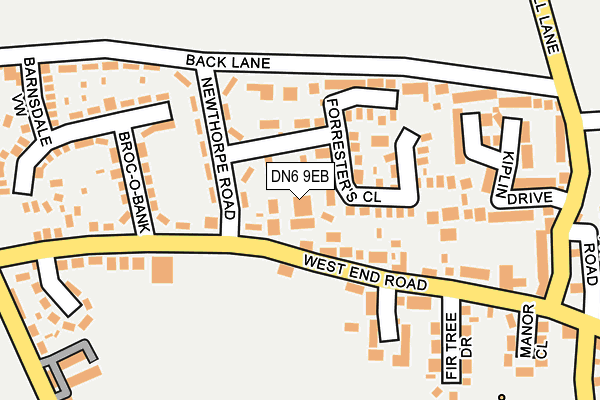 DN6 9EB map - OS OpenMap – Local (Ordnance Survey)