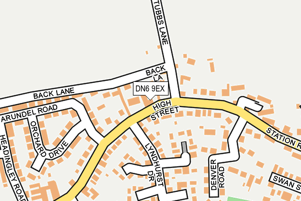 DN6 9EX map - OS OpenMap – Local (Ordnance Survey)