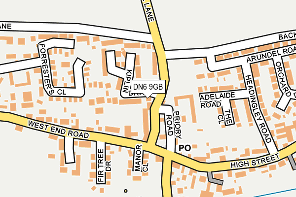 DN6 9GB map - OS OpenMap – Local (Ordnance Survey)