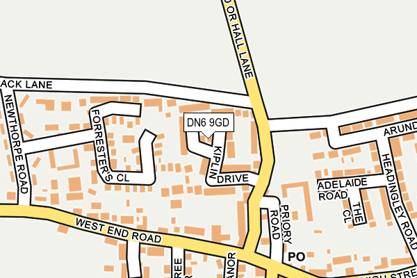 DN6 9GD map - OS OpenMap – Local (Ordnance Survey)