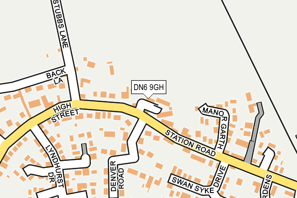 DN6 9GH map - OS OpenMap – Local (Ordnance Survey)