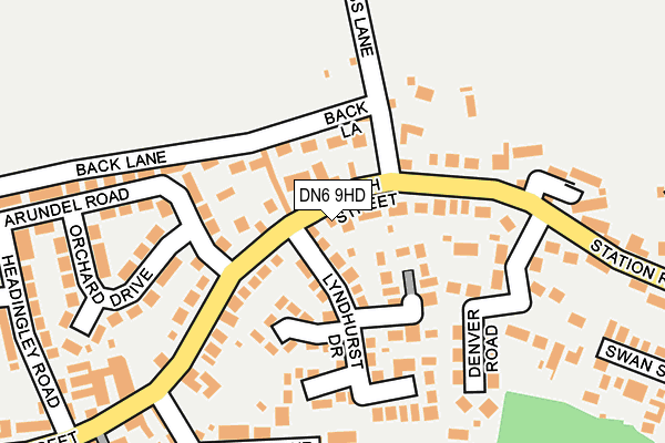 DN6 9HD map - OS OpenMap – Local (Ordnance Survey)