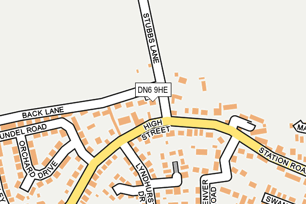 DN6 9HE map - OS OpenMap – Local (Ordnance Survey)