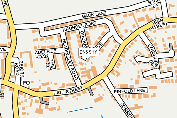 DN6 9HY map - OS OpenMap – Local (Ordnance Survey)