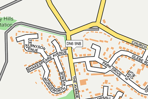 DN6 9NB map - OS OpenMap – Local (Ordnance Survey)