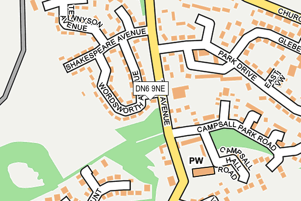 DN6 9NE map - OS OpenMap – Local (Ordnance Survey)