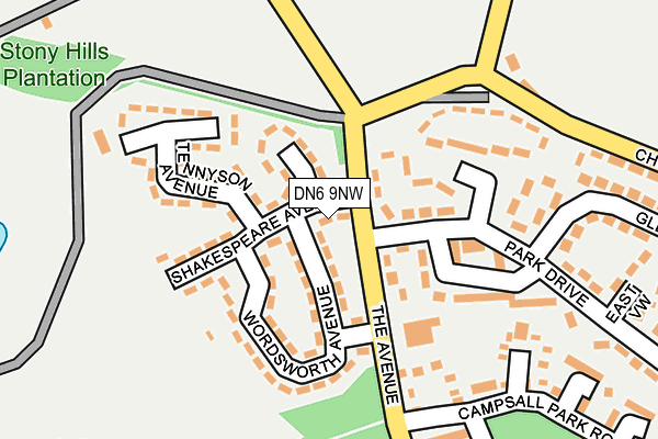 DN6 9NW map - OS OpenMap – Local (Ordnance Survey)