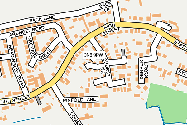 DN6 9PW map - OS OpenMap – Local (Ordnance Survey)