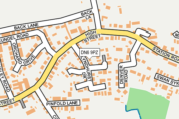 DN6 9PZ map - OS OpenMap – Local (Ordnance Survey)